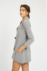 Melanie Knit Jacket in Rib Knit - Heather Grey