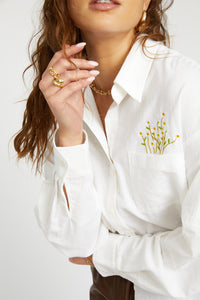 Filla Linen shirt with Embroidery