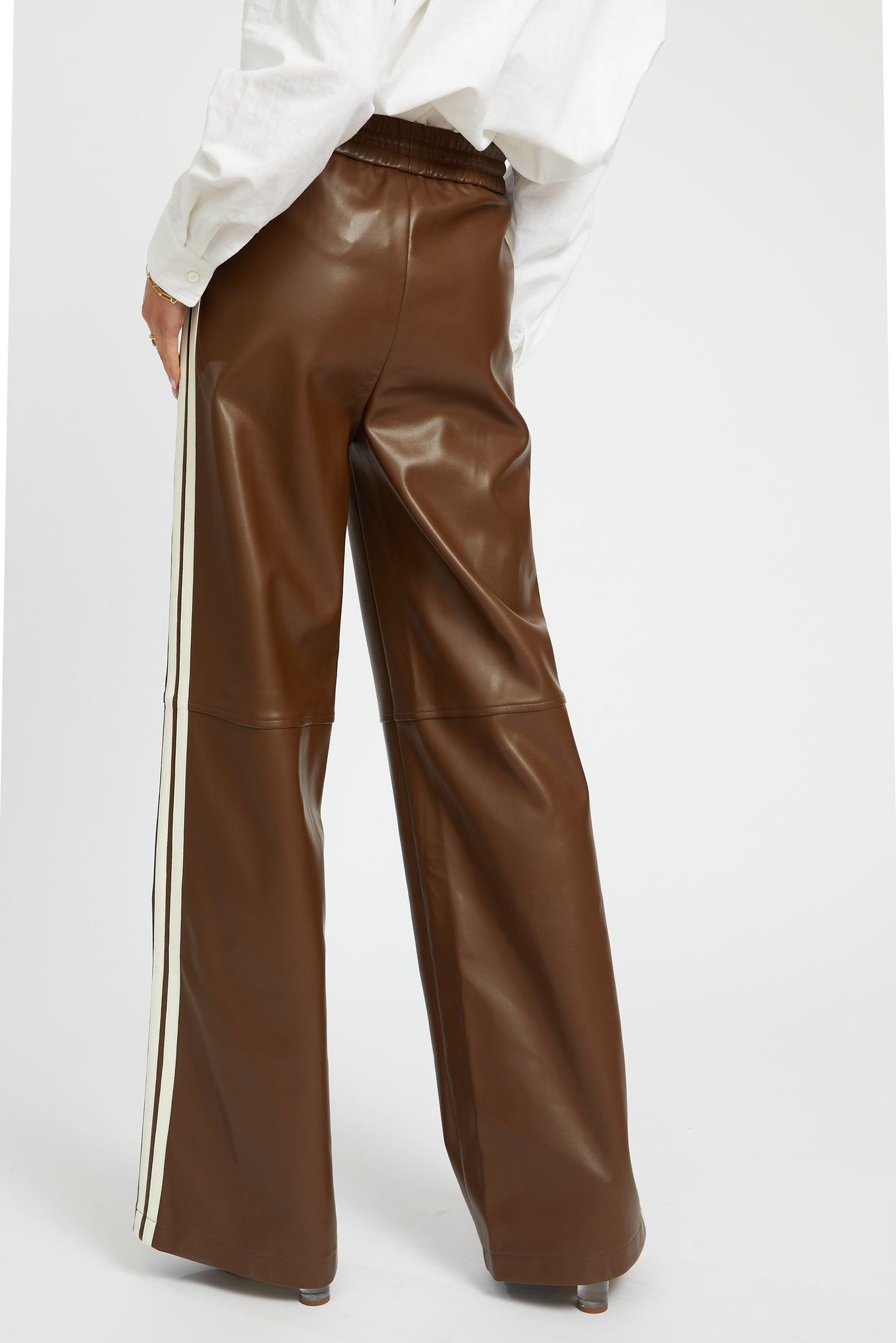 Rebecca side striped faux leather pant