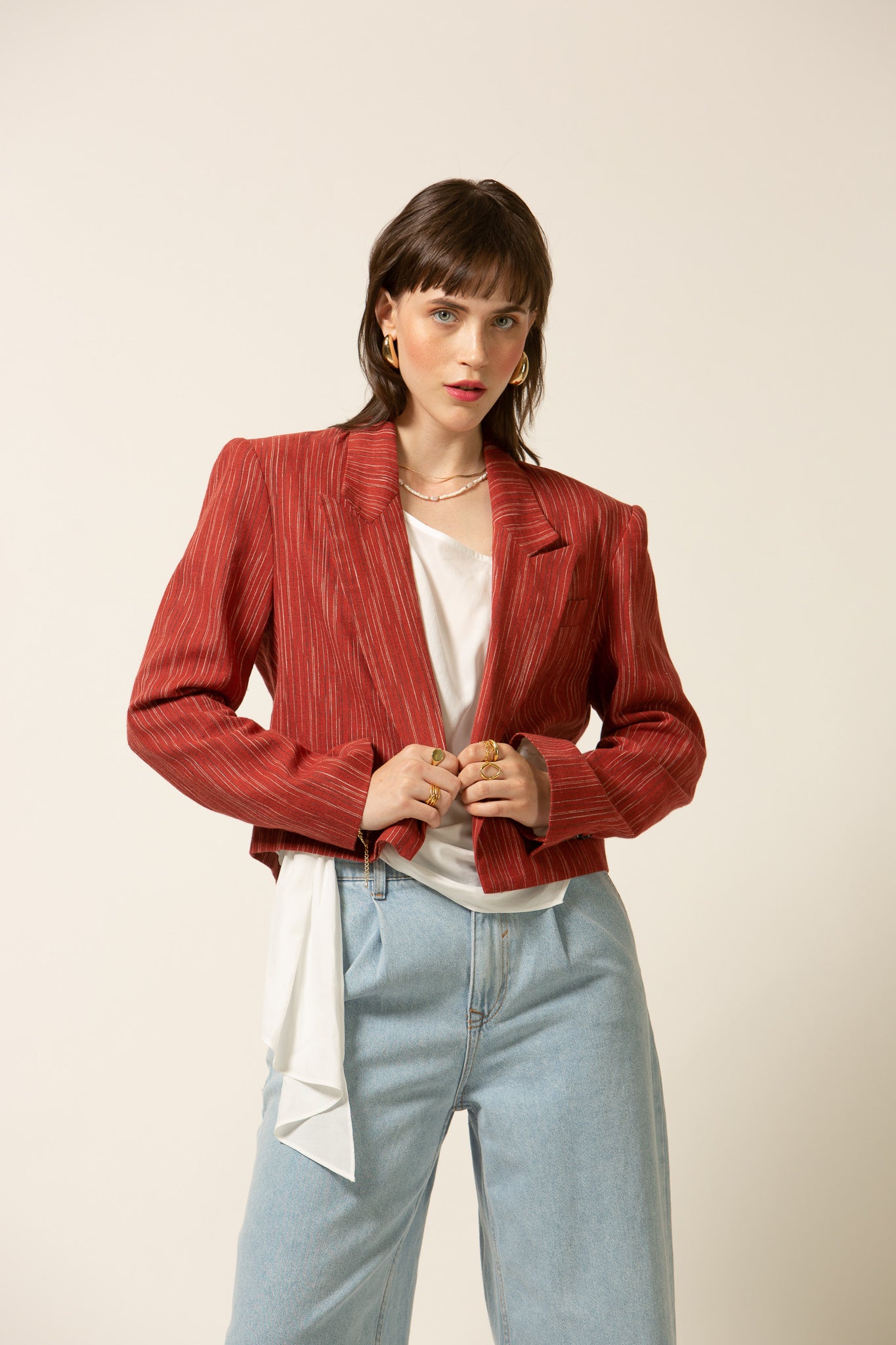 Zoe Linen Cropped Blazer