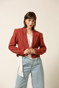 Zoe Linen Cropped Blazer