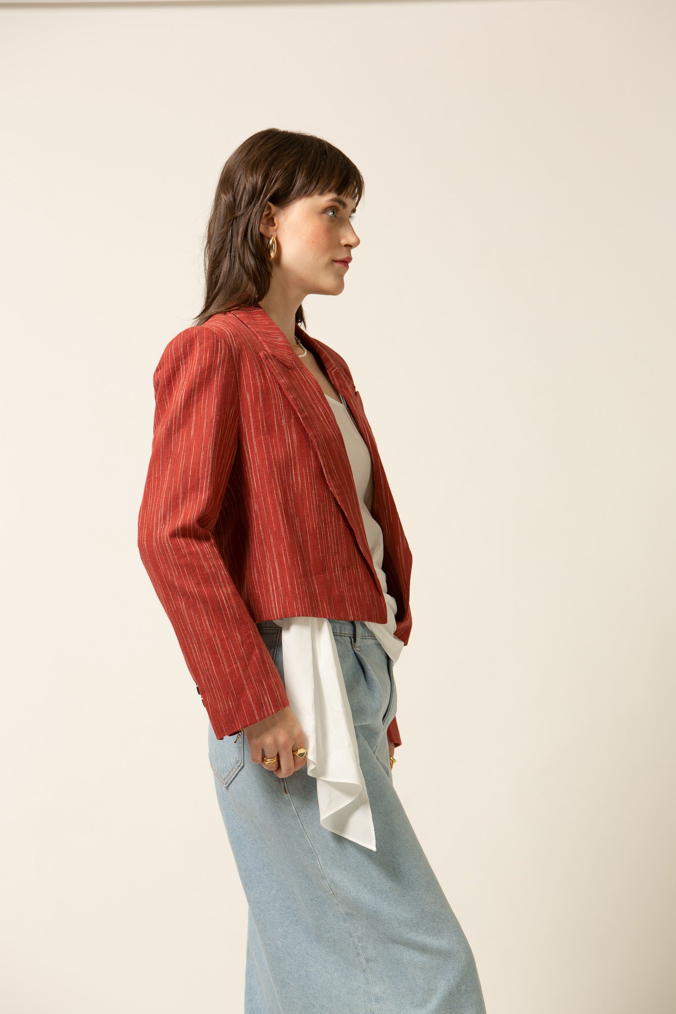 Zoe Linen Cropped Blazer