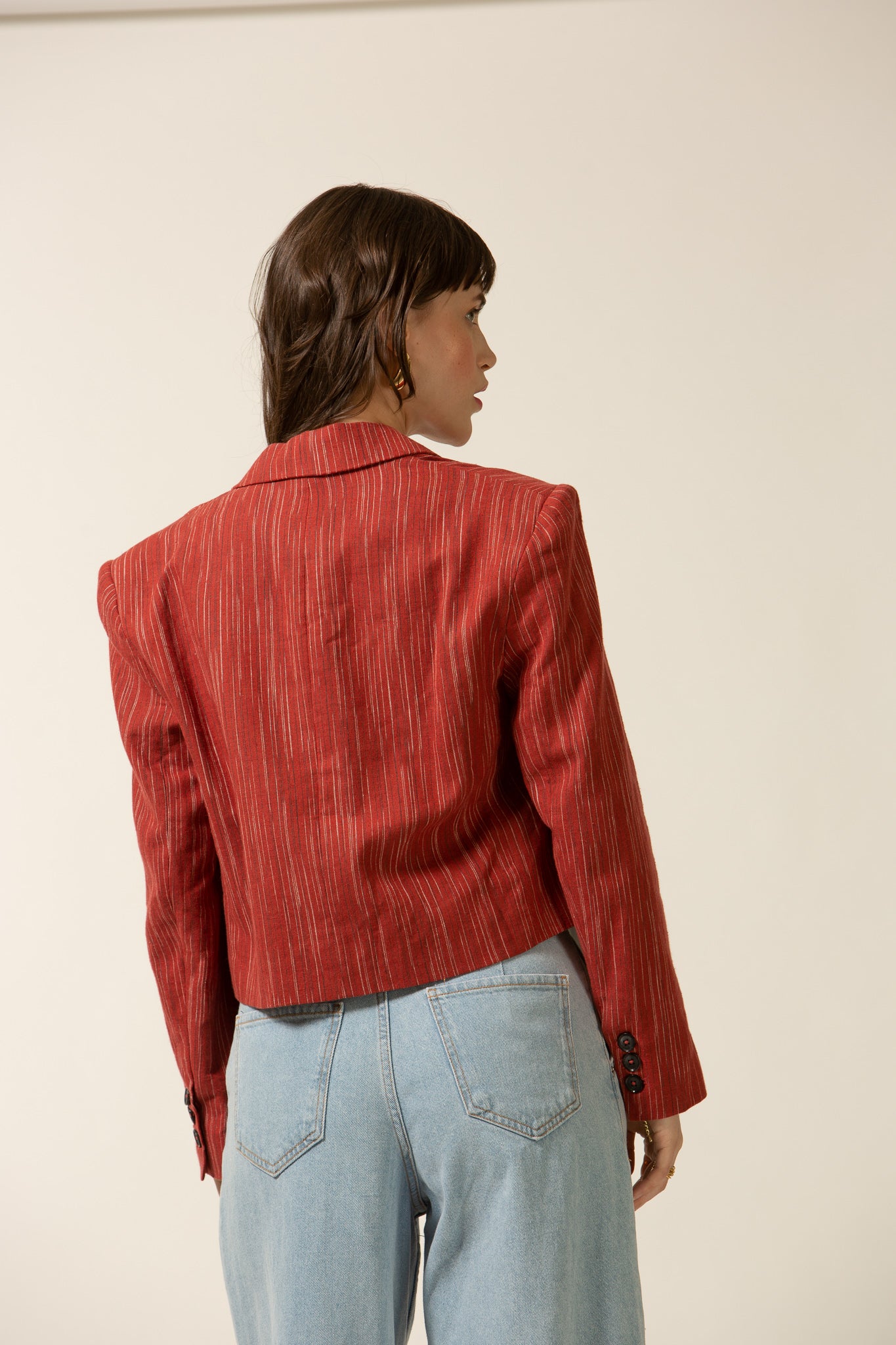 Zoe Linen Cropped Blazer