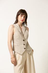 Linen Striped Vest