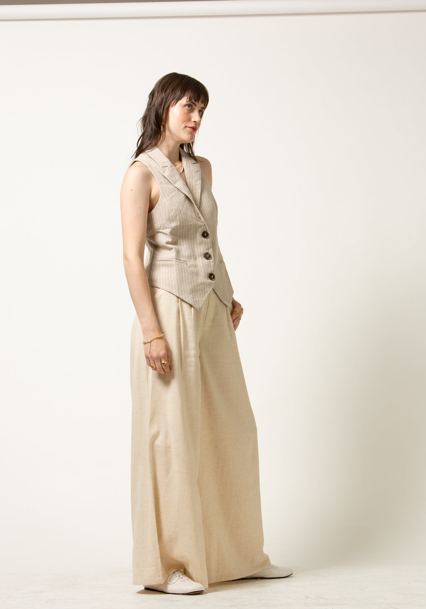 Linen Striped Vest