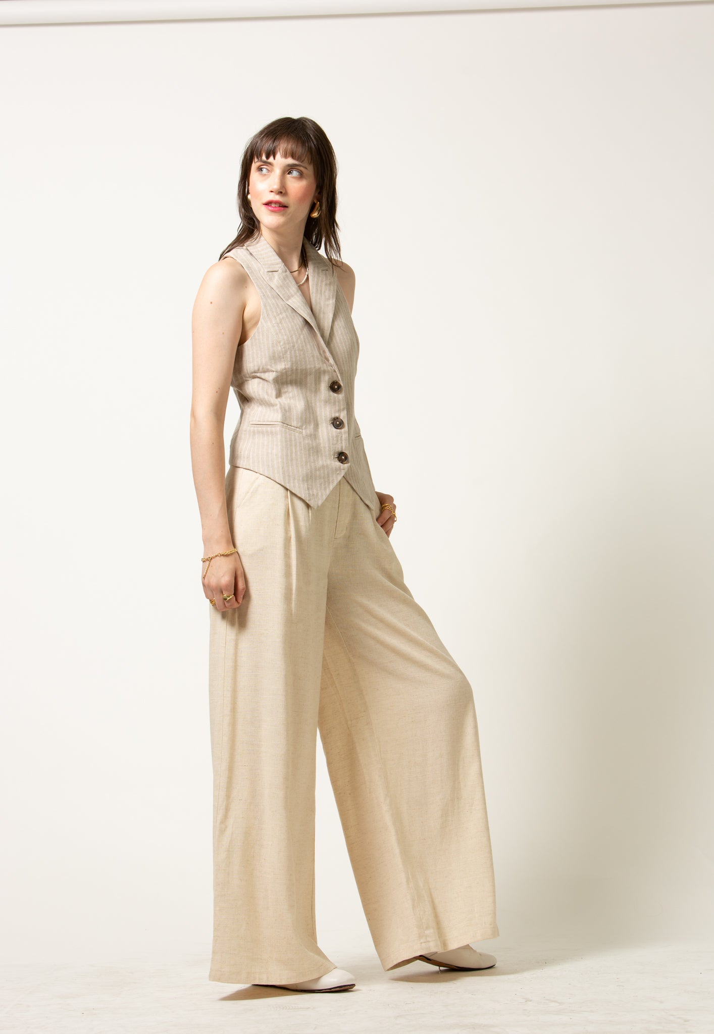 Linen Striped Vest