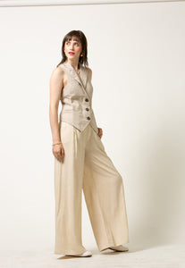 Linen Striped Vest