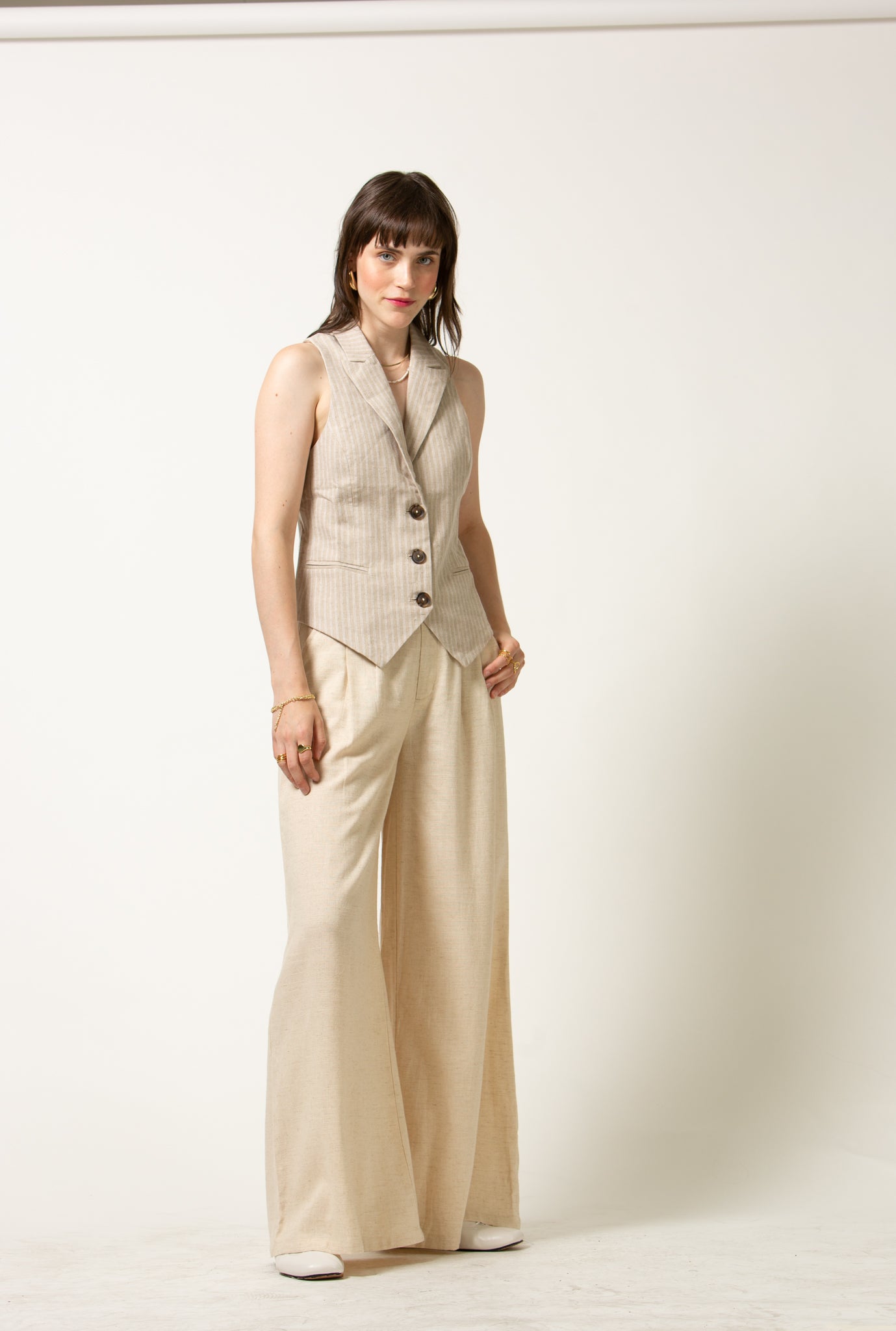 Linen Striped Vest