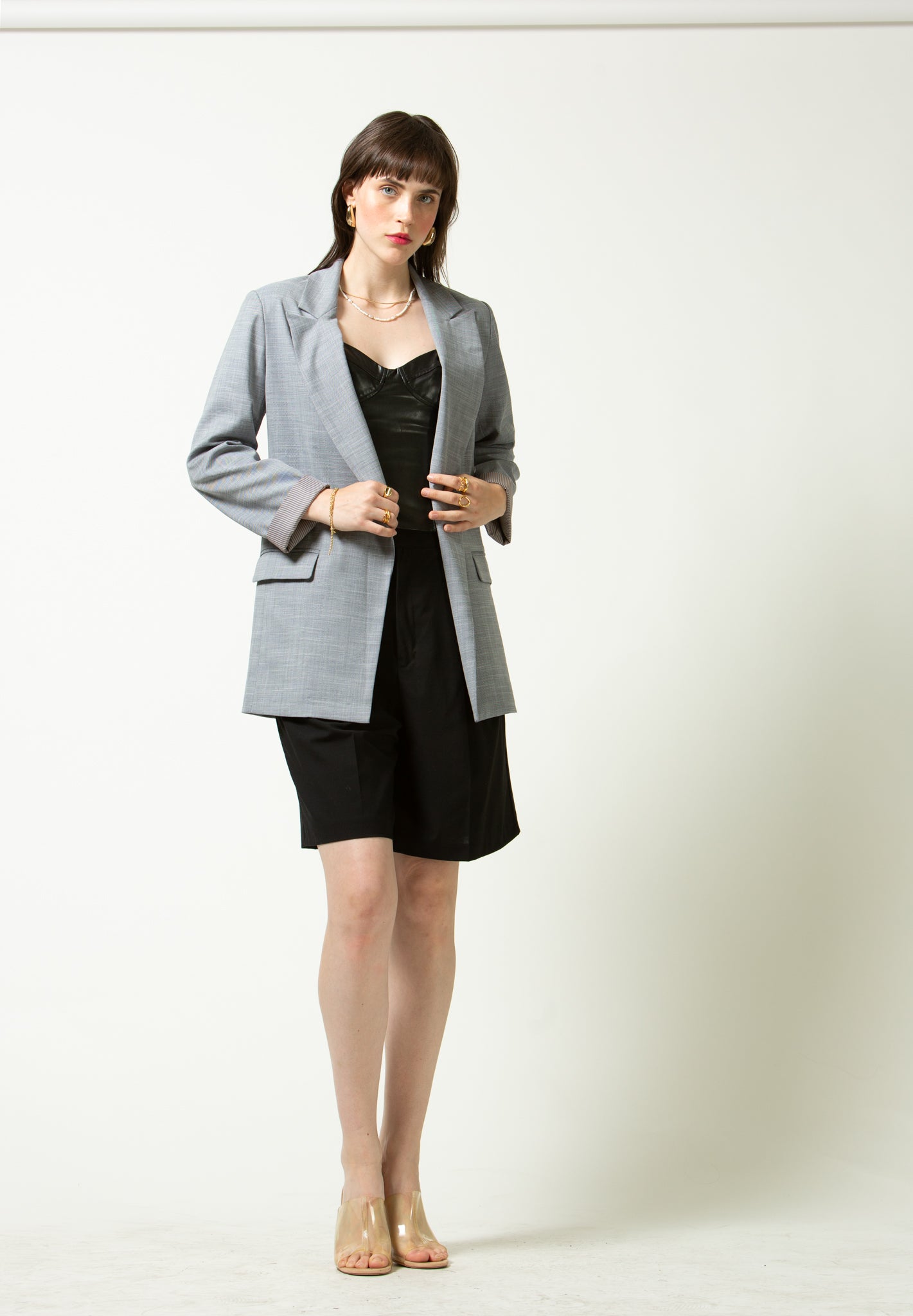 Bailey Contrast Cuff Jacket - Grey