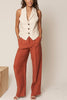 V Neck Linen Vest Lapel Collar Slightly Fitted Silhouette Sleeveless Natural Beige Color-Way Workwear Office Wear Professional Womens Style Fashion Neutral Staple Style