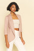 Classic Melanie Shawl Simple Staple Pink Beige Neutral Color Workwear Office Wear Women’s Outerwear Blazer Jacket Everyday Shawl Front Pockets Best Seller Customer Favorite Casual Style Everyday Jacket