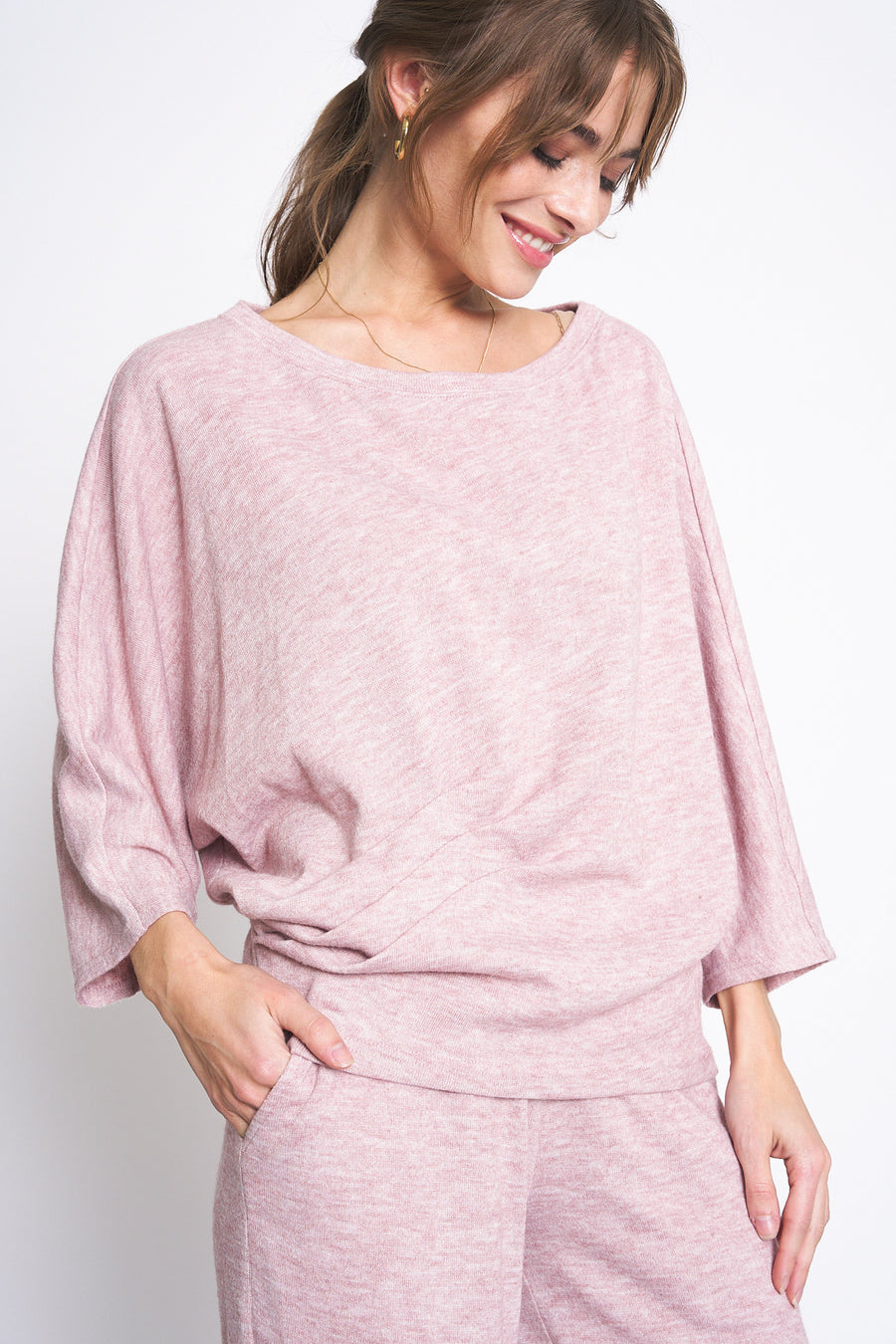 No Srcipt image - Images of 4 of 7 Pink Knit Long Sleeve and Pant Set