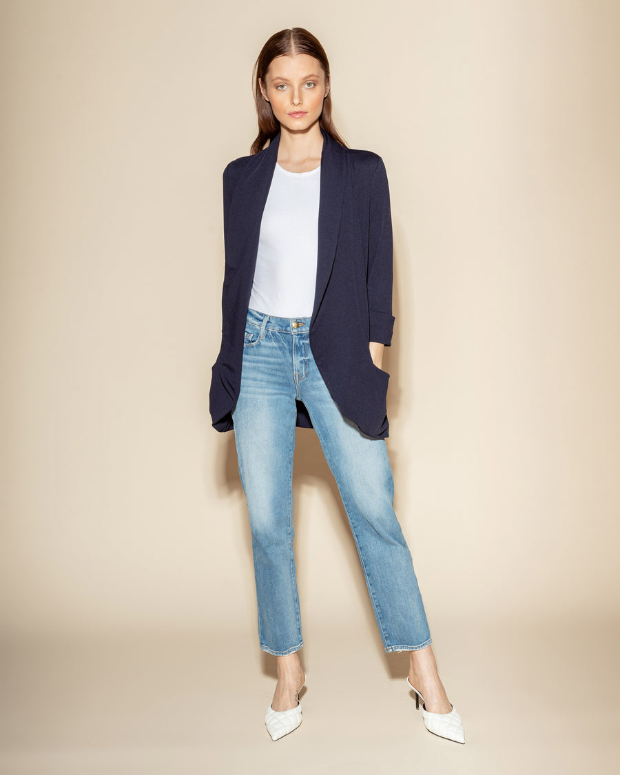 No Srcipt image - Images of 5 of 5 Classic Melanie Shawl Midnight Navy Color Staple Workwear Blazer